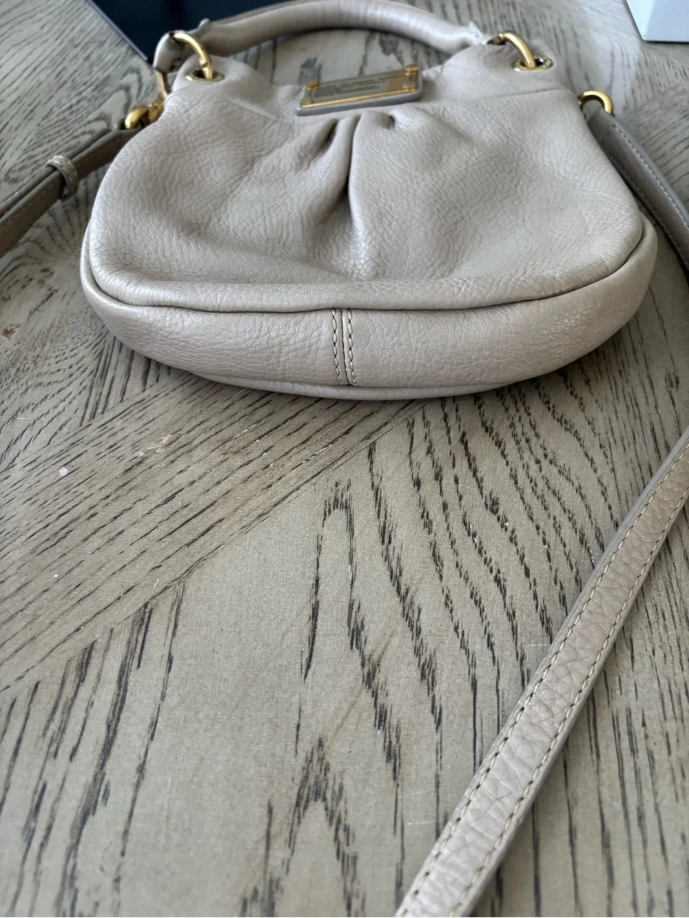 Marc by Marc Jacobs Workwear Leather Crossbody Shoulder Bag Taupe
